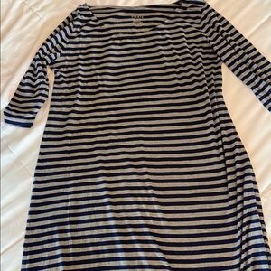 Ninety Black and Gray Striped Maxi Dress